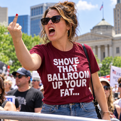 Jimmy Kimmel Donald Trump Heckler Shove That Ballroom up Your Fat Ass T Shirt