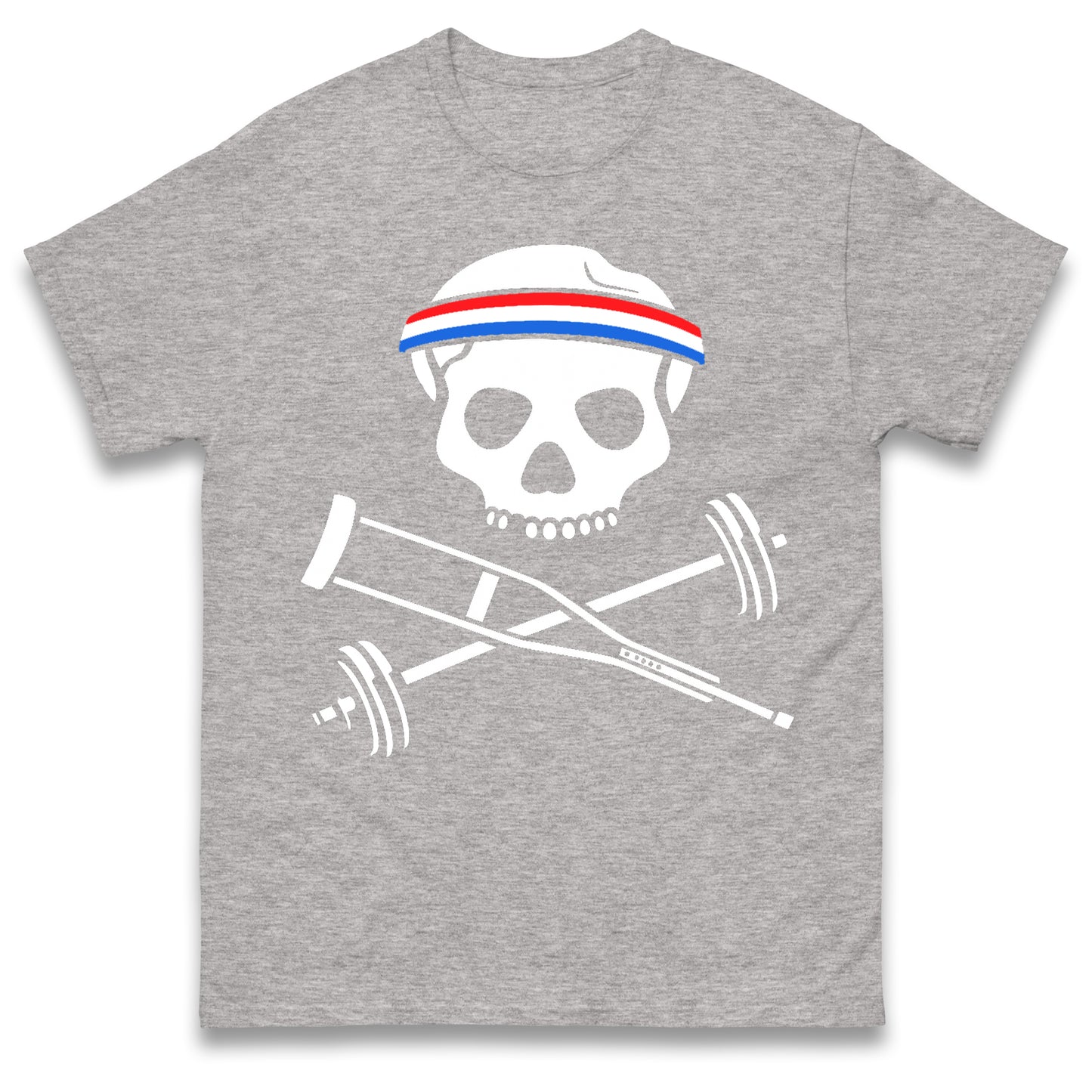 Johnny Knoxville Crutch Barbell and Bones T Shirt