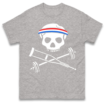 Johnny Knoxville Crutch Barbell and Bones T Shirt