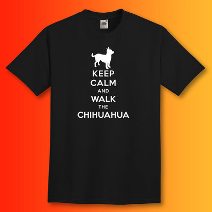 Keep Calm and Walk The Chihuahua T-Shirt Black