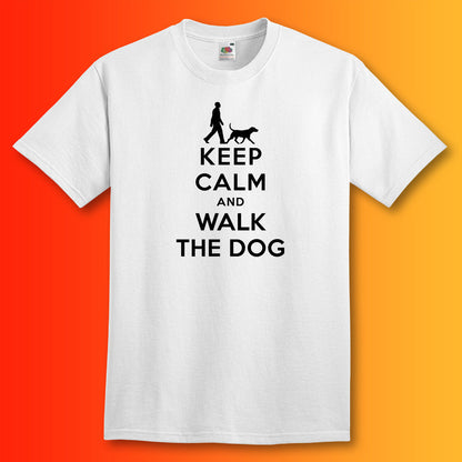 Keep Calm and Walk The Dog T-Shirt White
