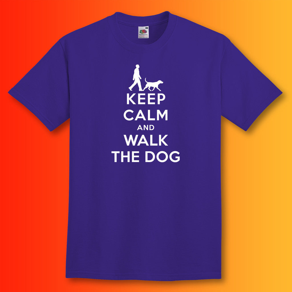 Keep Calm and Walk The Dog T-Shirt Purple