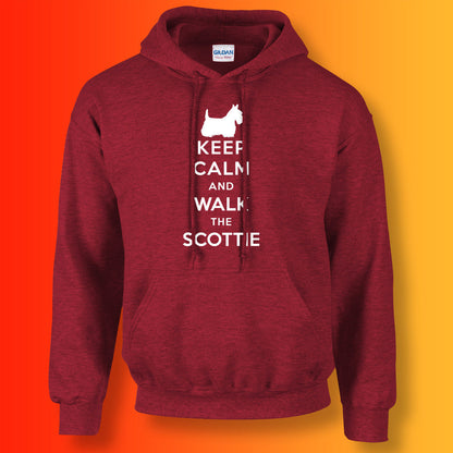 Keep Calm and Walk The Scottie Hoodie Antique Cherry