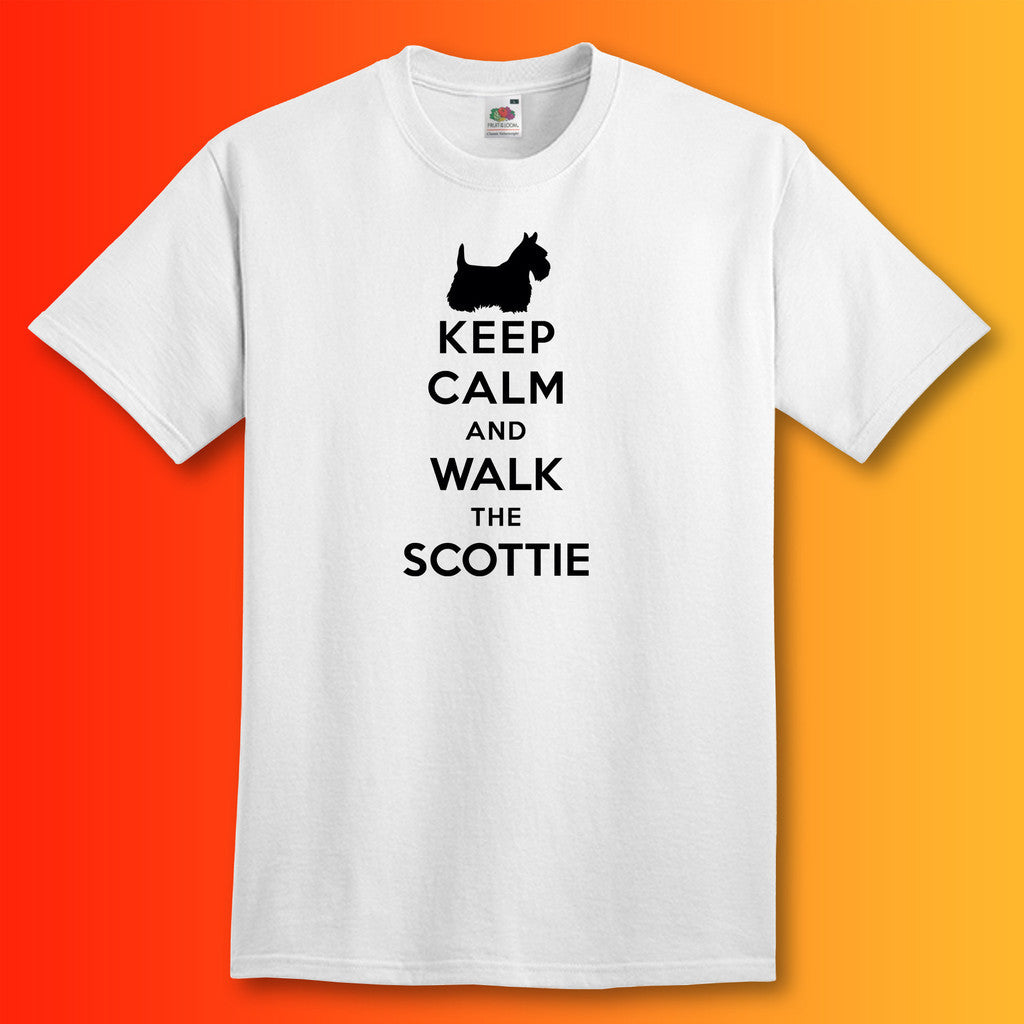 Keep Calm and Walk The Scottie T-Shirt White
