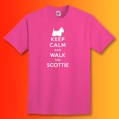 Keep Calm and Walk The Scottie T-Shirt Fuchsia