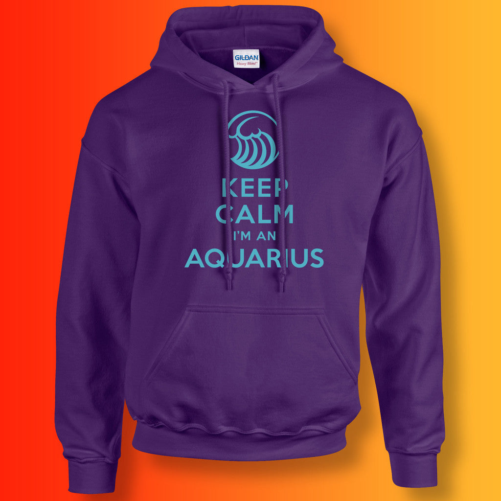 Keep Calm I'm an Aquarius Hoodie Purple