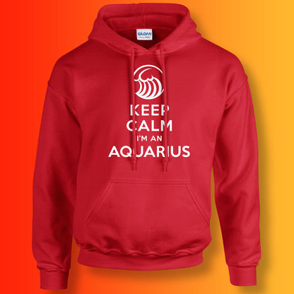 Keep Calm I'm an Aquarius Hoodie Red
