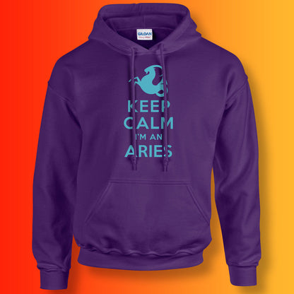 Keep Calm I'm an Aries Hoodie Purple