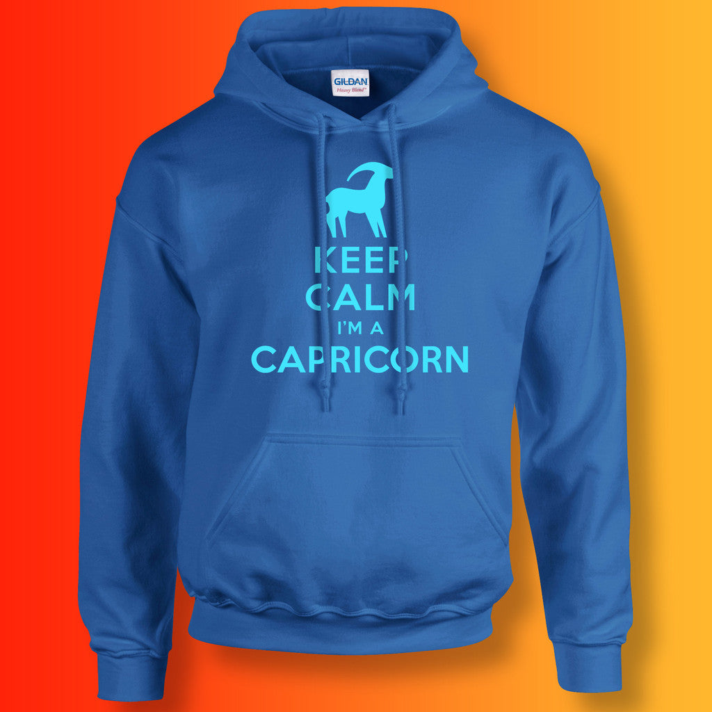 Keep Calm I'm a Capricorn Hoodie Royal Blue