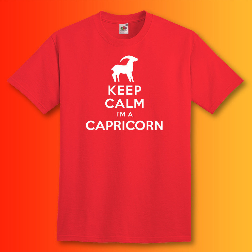 Keep Calm I'm a Capricorn T-Shirt Red