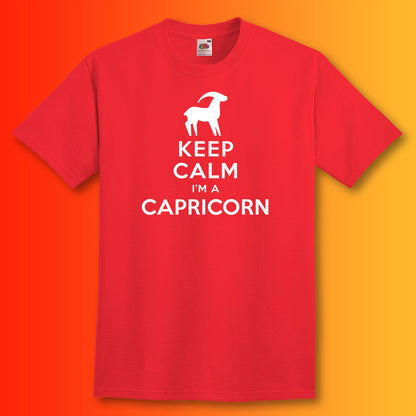 Keep Calm I'm a Capricorn T-Shirt Red