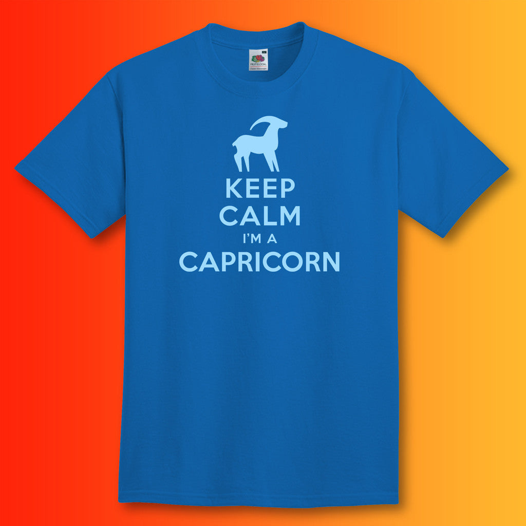 Keep Calm I'm a Capricorn T-Shirt Royal Blue