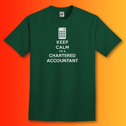 Keep Calm I'm a Chartered Accountant T-Shirt Bottle Green