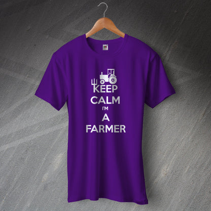 Keep Calm I'm a Farmer T-Shirt Purple