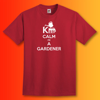 Keep Calm I'm a Gardener T-Shirt Brick Red