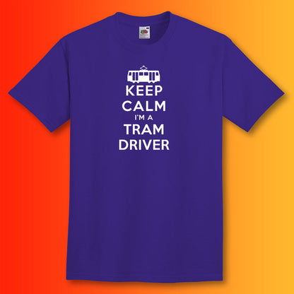 Keep Calm I'm a Tram Driver T-Shirt Purple