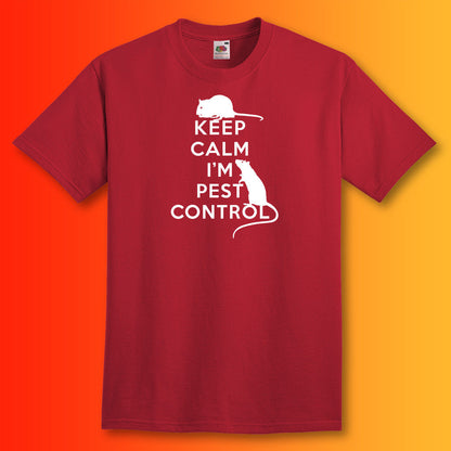 Keep Calm I'm Pest Control T-Shirt Brick Red