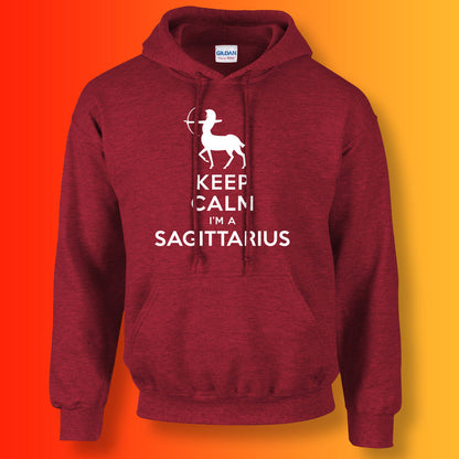 Keep Calm I'm a Sagittarius Hoodie Antique Cherry
