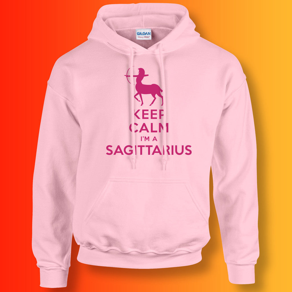 Keep Calm I'm a Sagittarius Hoodie Light Pink
