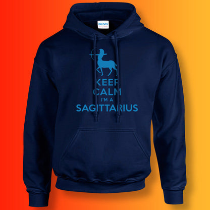 Keep Calm I'm a Sagittarius Hoodie Navy