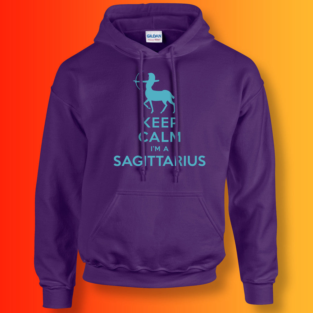 Keep Calm I'm a Sagittarius Hoodie Purple