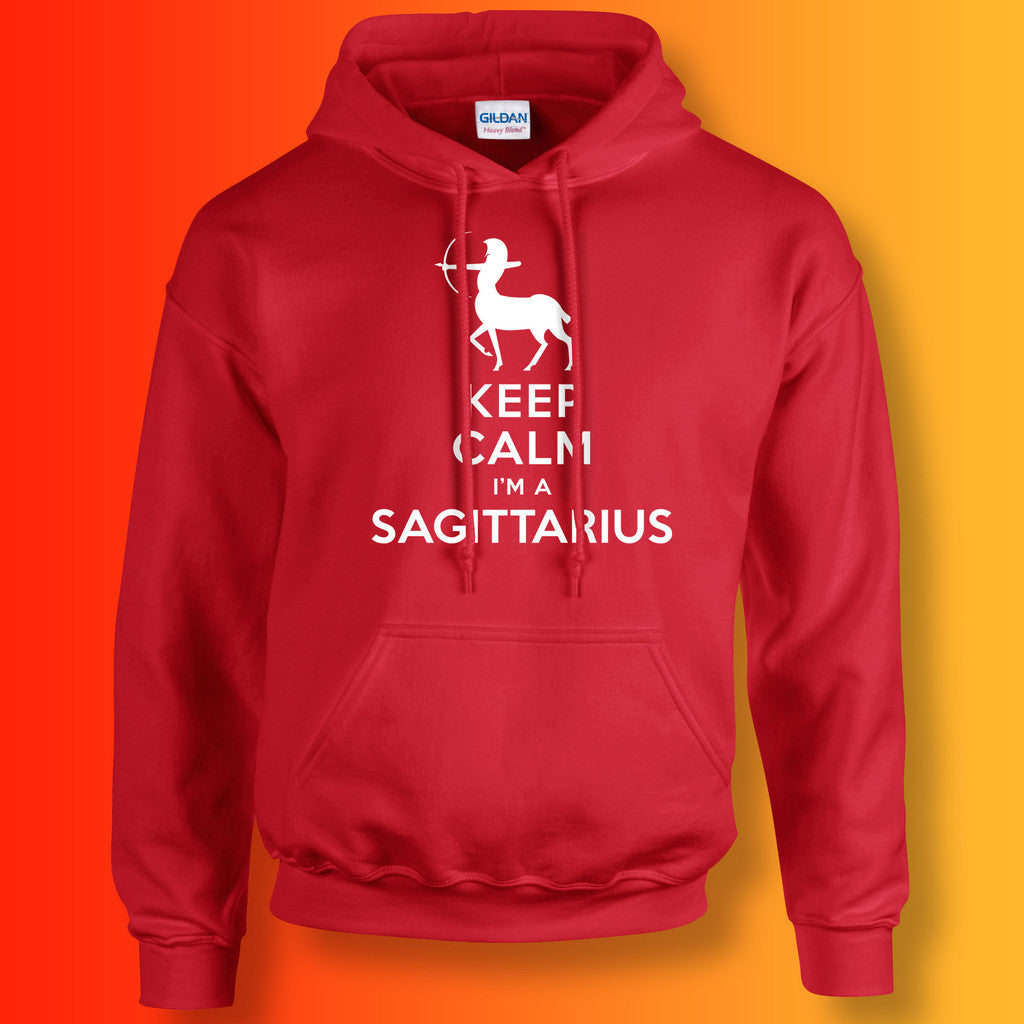 Keep Calm I'm a Sagittarius Hoodie Red
