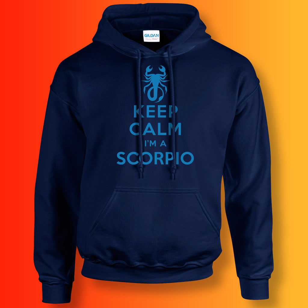 Keep Calm I'm a Scorpio Hoodie Navy