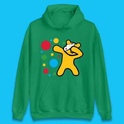 Dabbing Spotty Pudsey Bear Children In Need Dab Dance Spotty Day Donation Unisex Hoodie