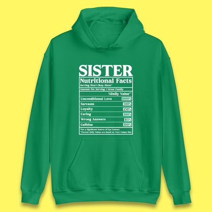 Sister Nutrition Facts Unisex Hoodie