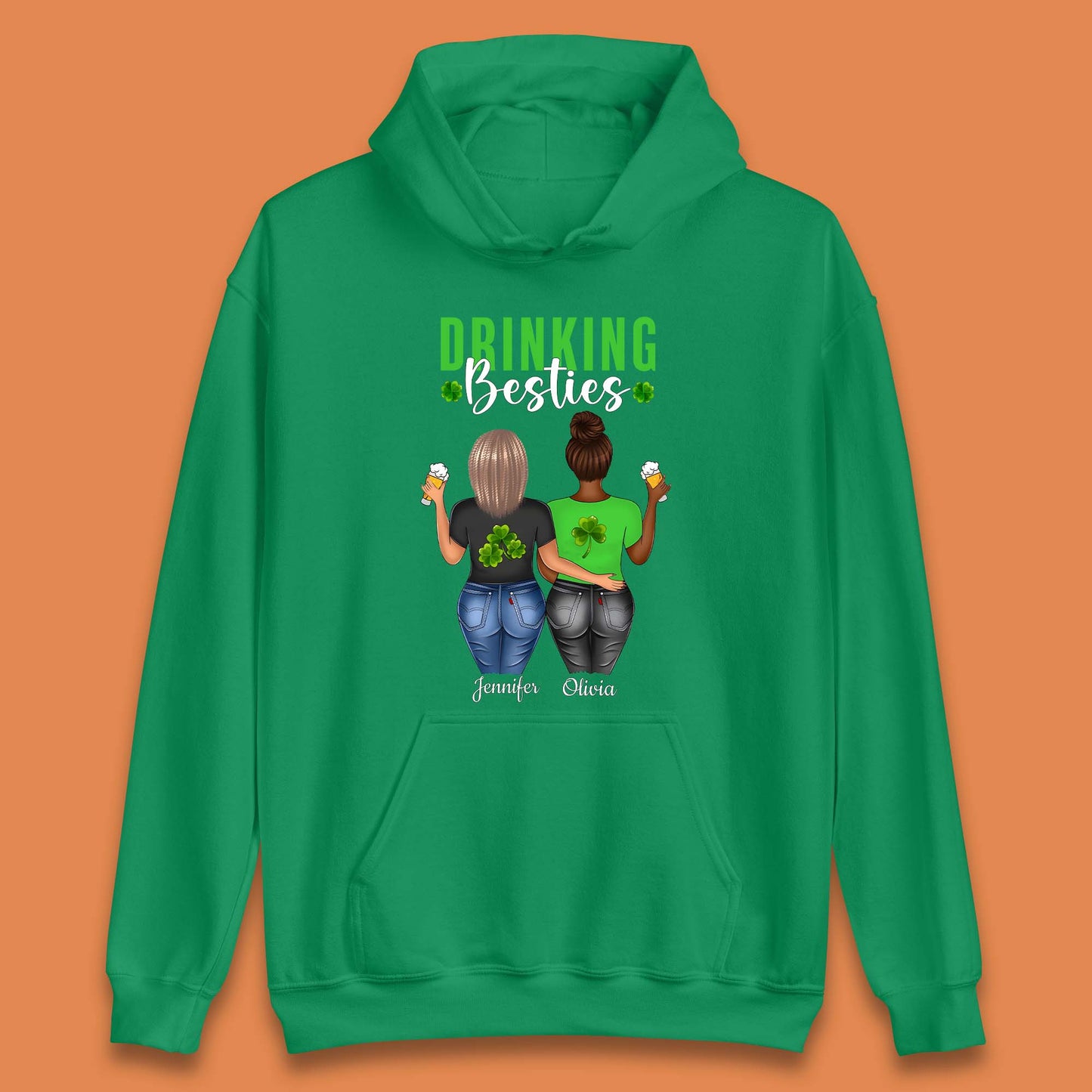 Personalised Drinking Besties Unisex Hoodie