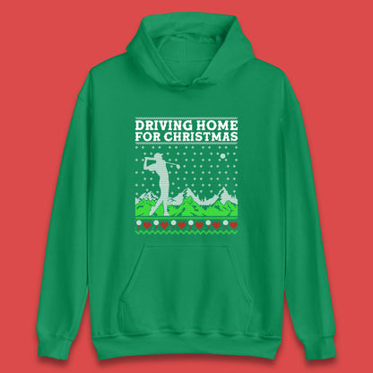 Driving Home For Christmas Golf Unisex Hoodie