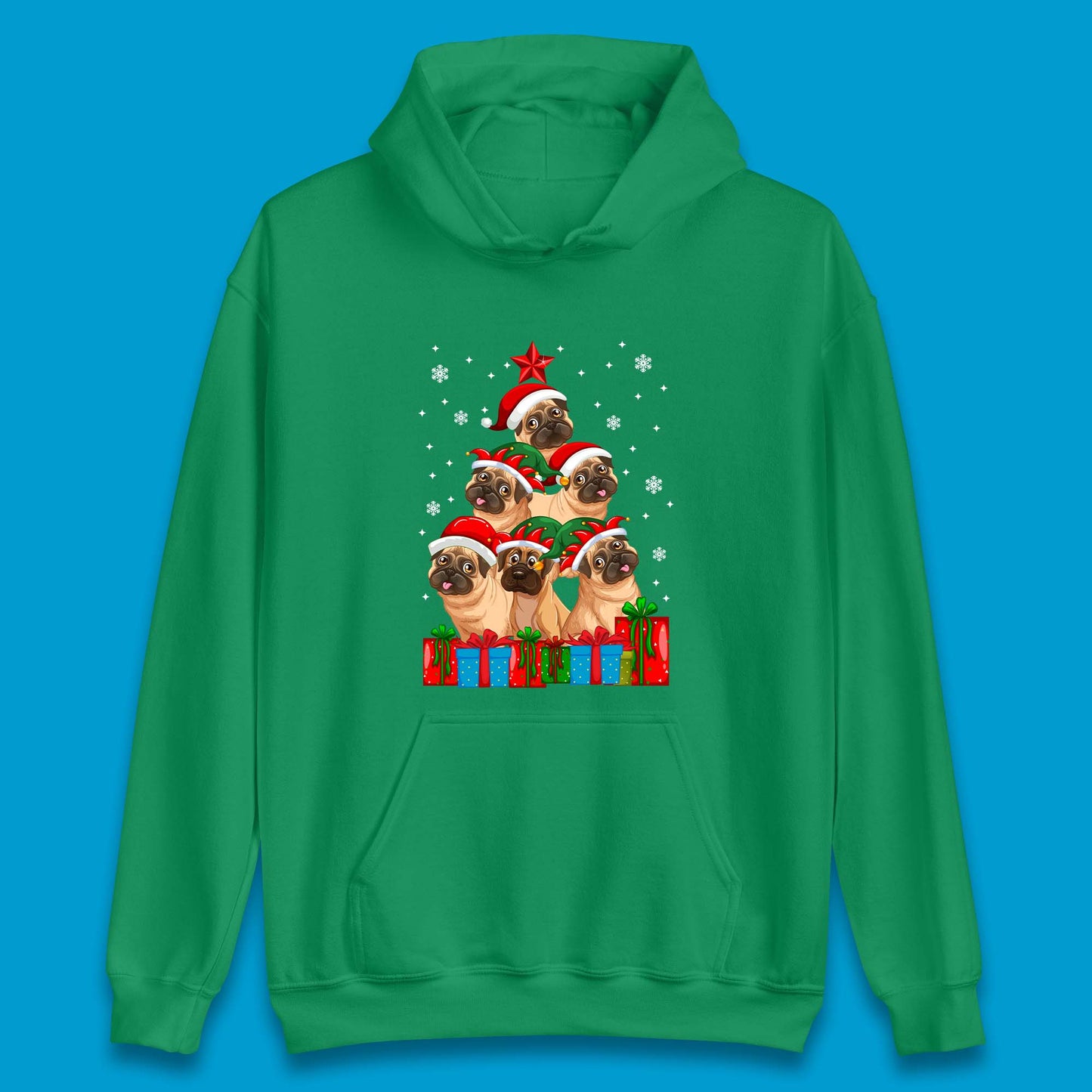 pug dog christmas hoodie