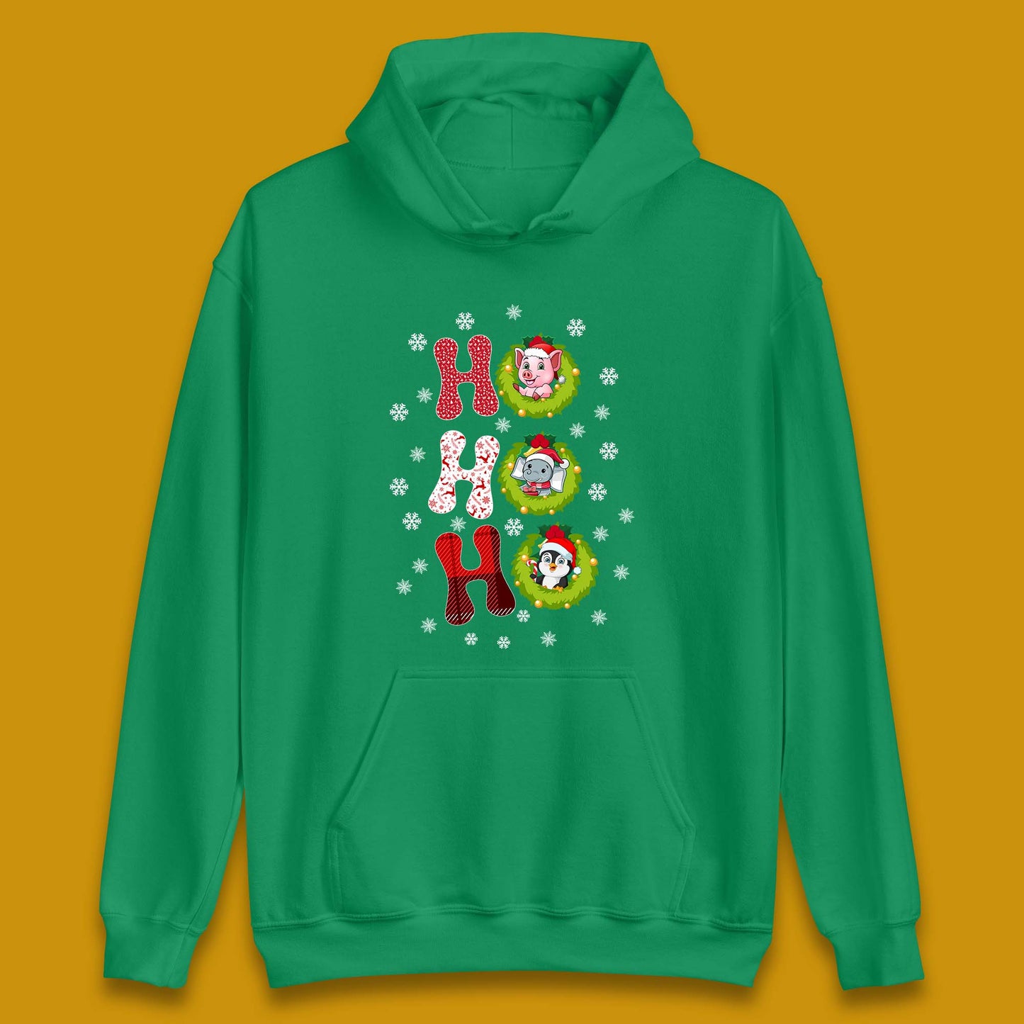 ho ho ho christmas animals hoodie