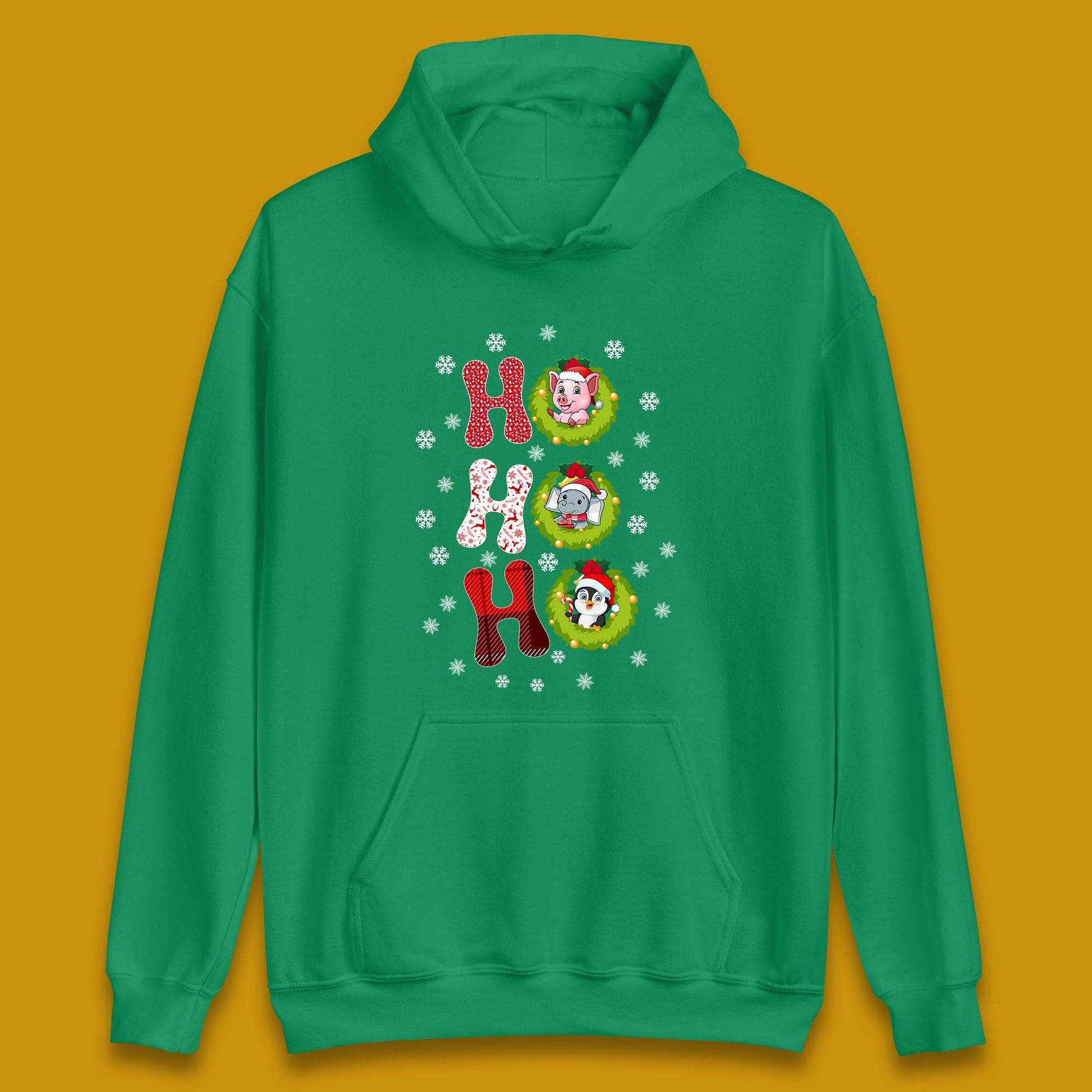 ho ho ho christmas animals hoodie