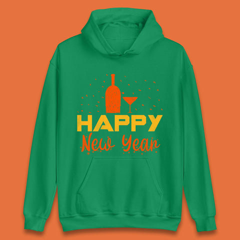 Happy New Year Wine Drinking Unisex Hoodie