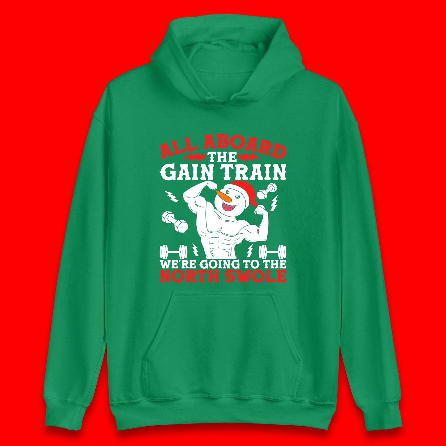 North Swole Snowman Christmas Gym Unisex Hoodie