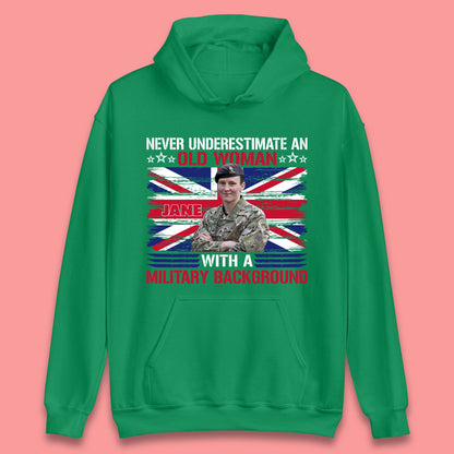 Personalised Never Underestimate An Old Woman Unisex Hoodie