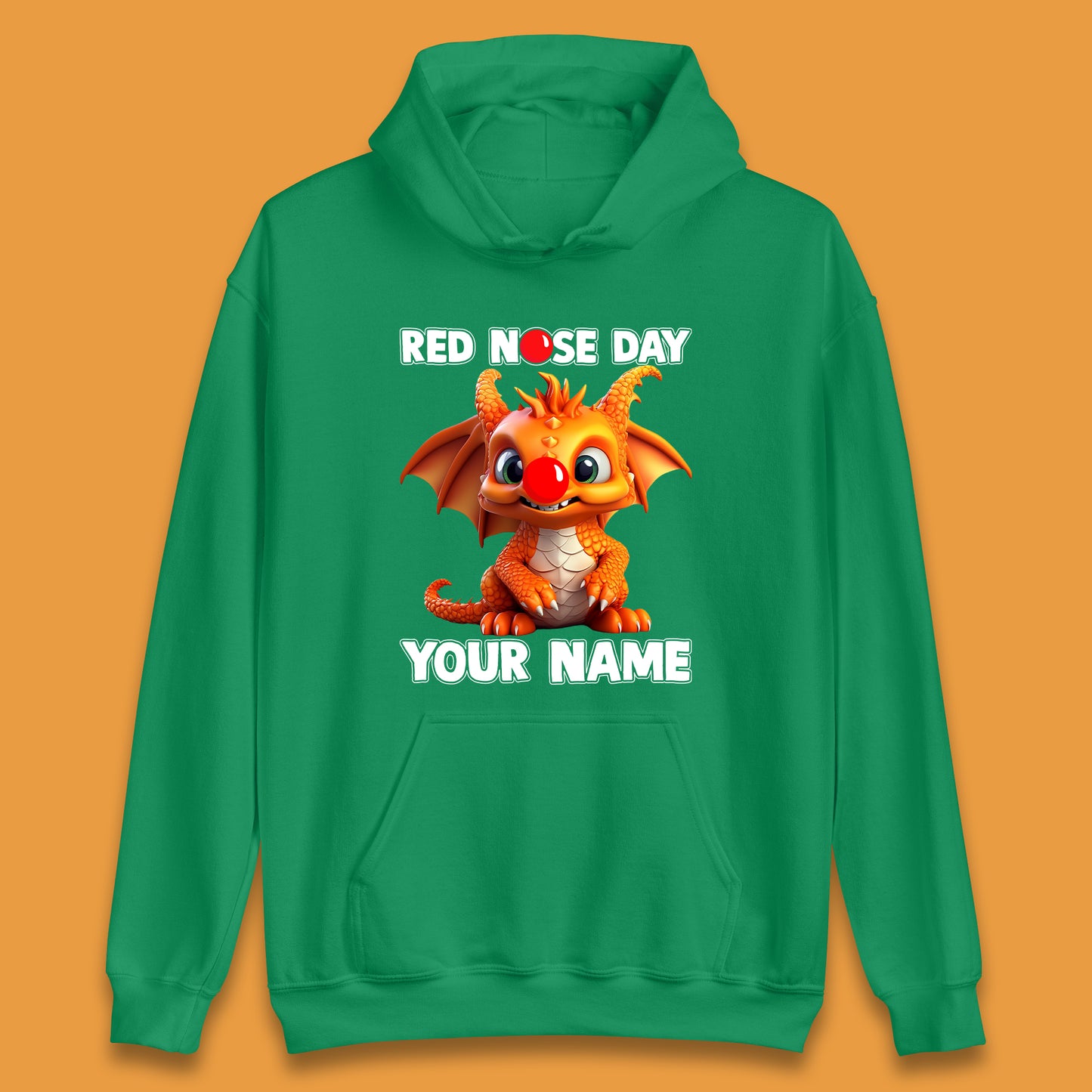 Personalised Red Nose Day Dragon Unisex Hoodie