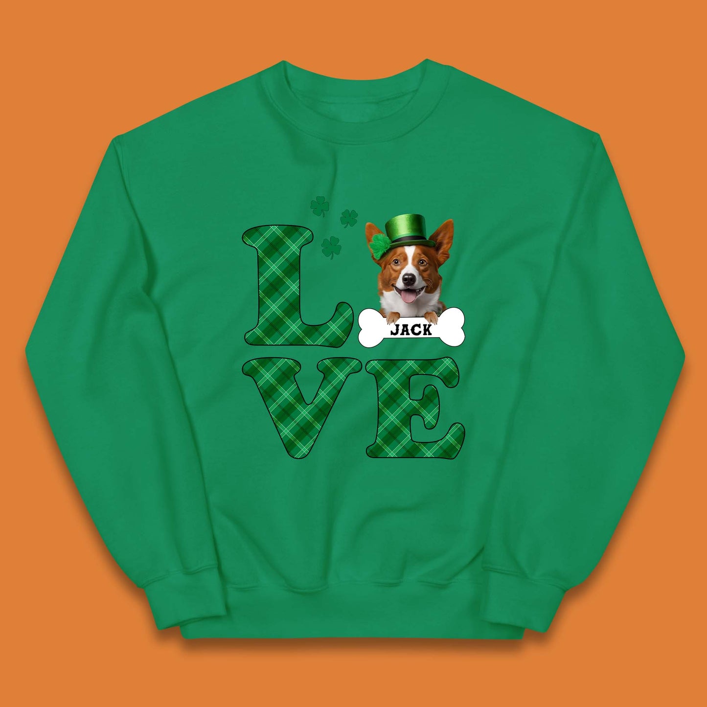 Personalised Love St. Patrick's Dog Kids Jumper