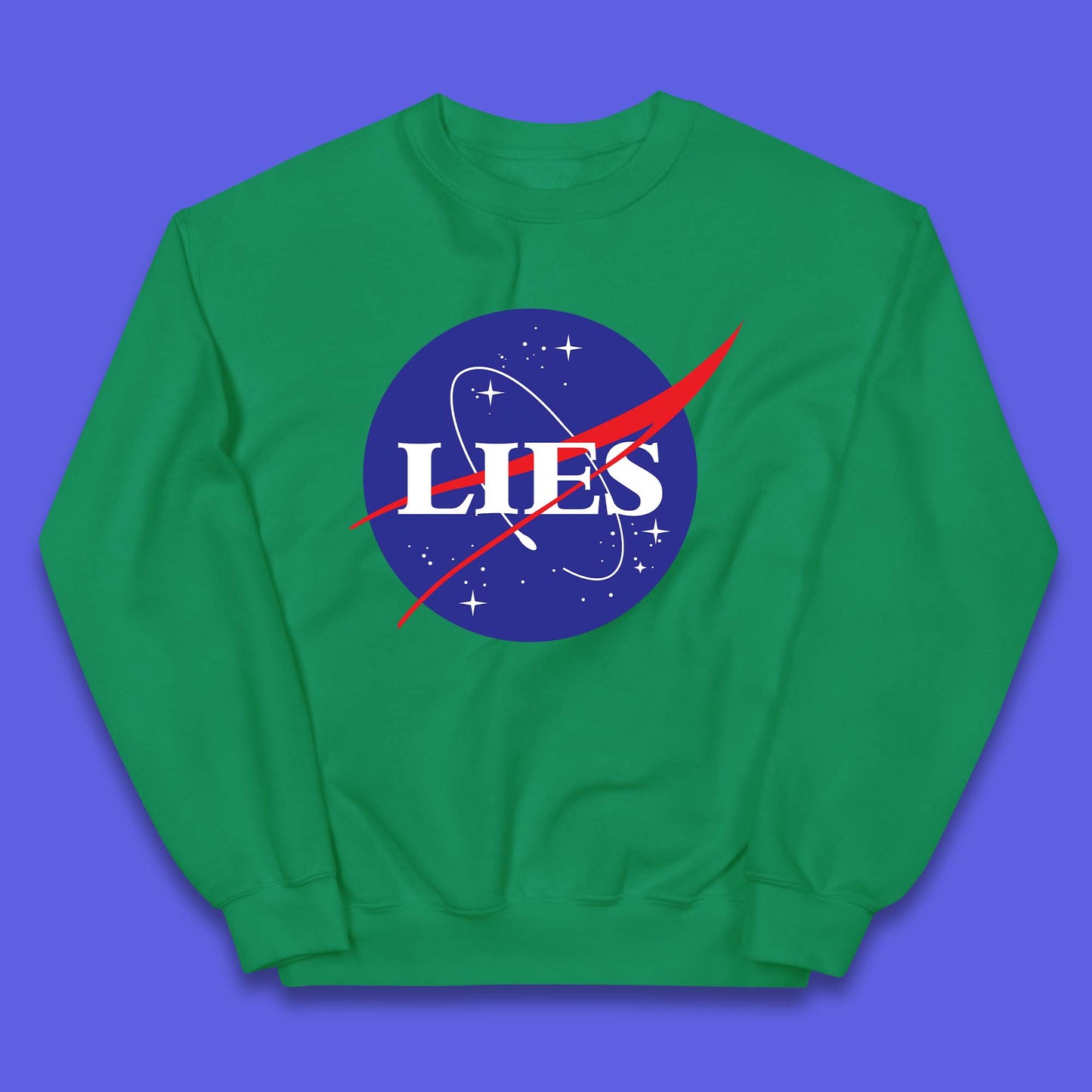 NASA Lies Logo Parody Kids Jumper