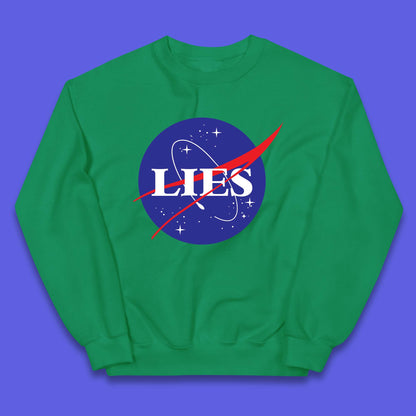 NASA Lies Logo Parody Kids Jumper