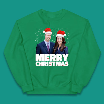 Prince William & Kate Merry Christmas Kids Jumper