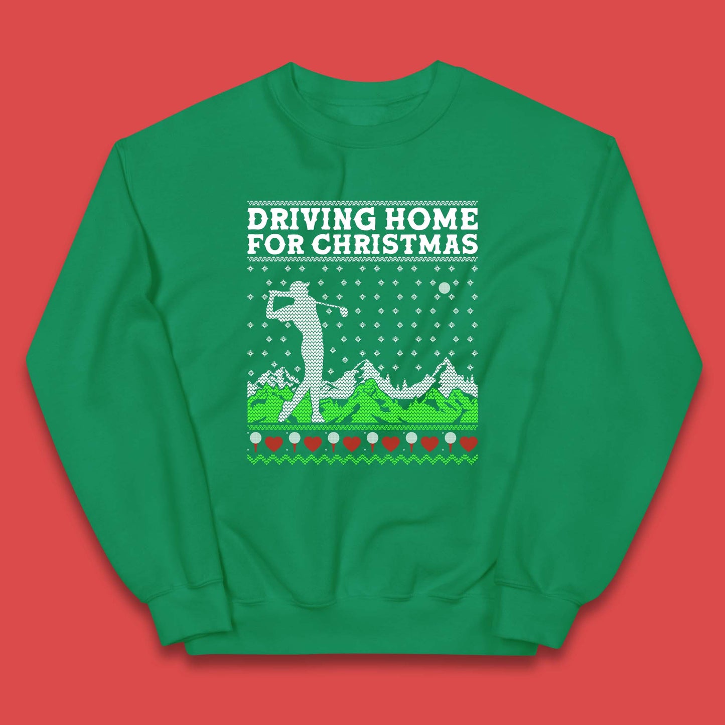Driving Home For Christmas Golf Kids Jumper