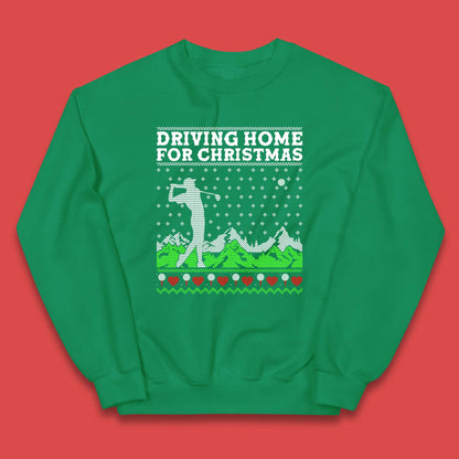 Driving Home For Christmas Golf Kids Jumper