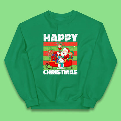 santa and friends on sleigh christmas jumper
