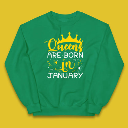 Queens Are Born In January Kids Jumper