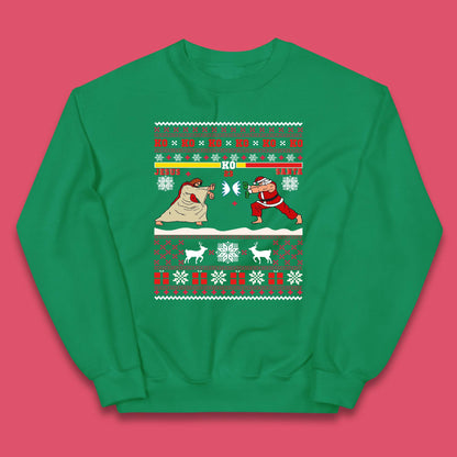 Jesus Vs Santa KO Christmas Kids Jumper