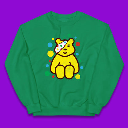 Children In Need Sitting Spotty Pudsey Bear Charity Raising Spotty Day Kids Jumper