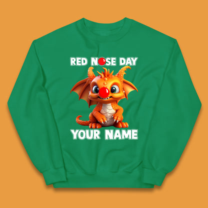 Personalised Red Nose Day Dragon Kids Jumper