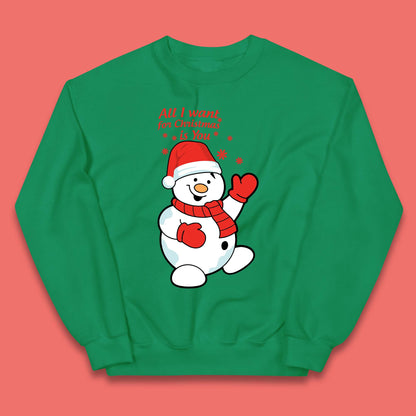 Snowman Christmas Kids Jumper